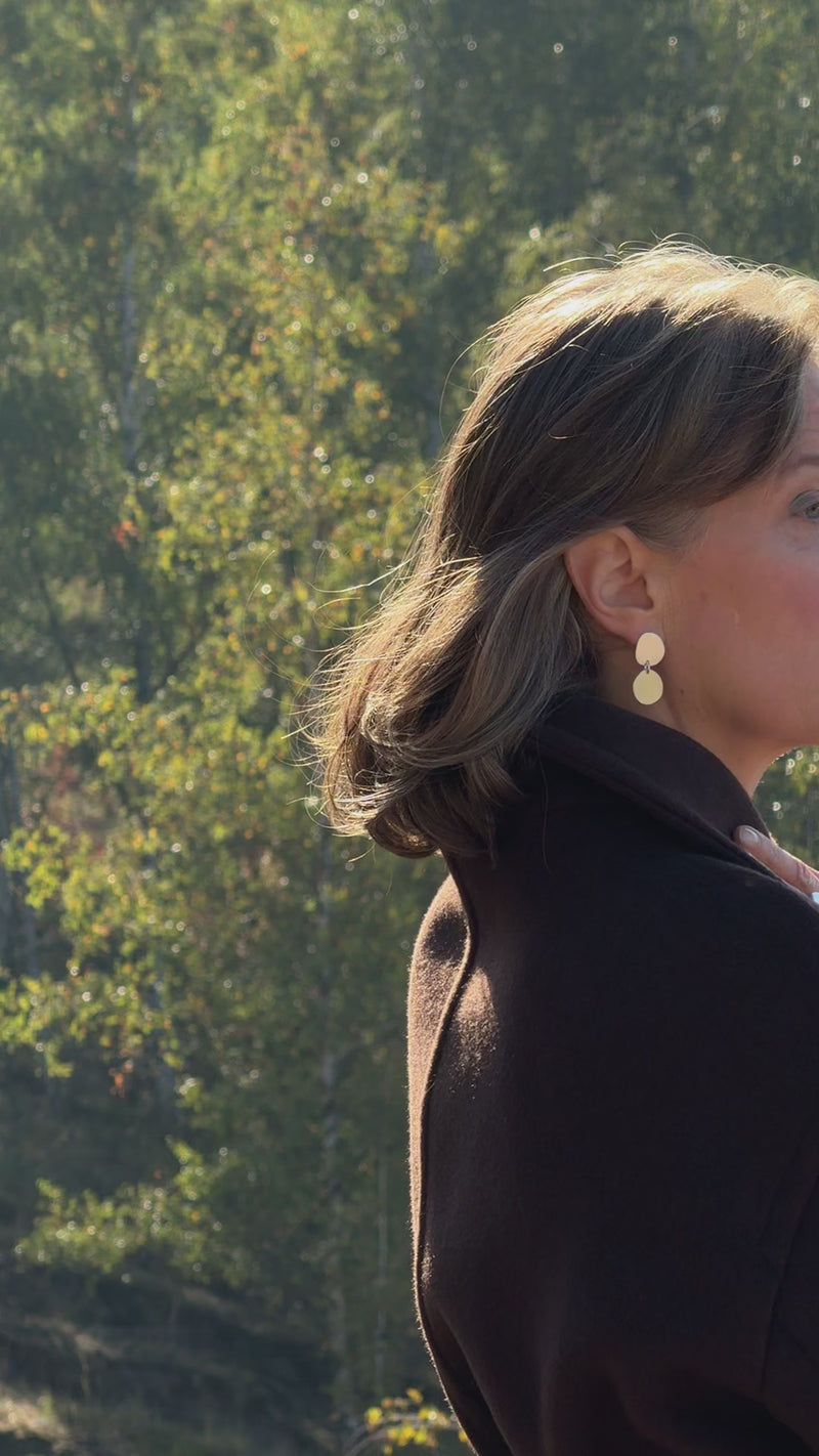 THE DOUBLE FLAT ORGANIC EARRINGS